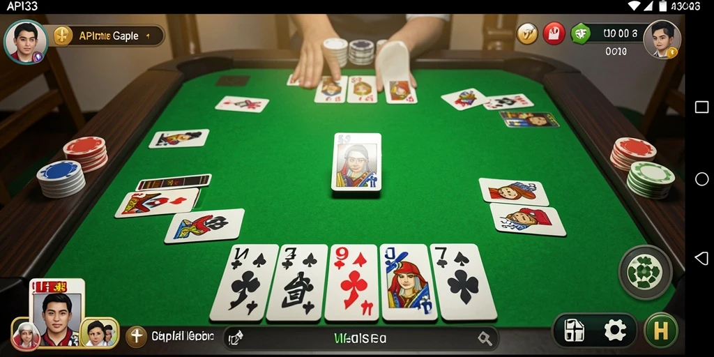 Screenshot API33 menampilkan gameplay Gaple yang seru dan interaktif.
