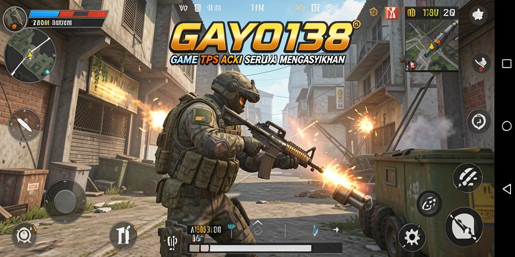 Tampilan gameplay seru dalam GAYO138 dengan aksi tembak-menembak.