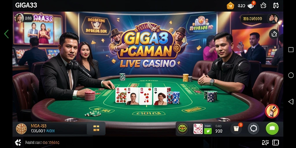 Screenshot menunjukkan gameplay seru dalam GIGA33 Live Casino.