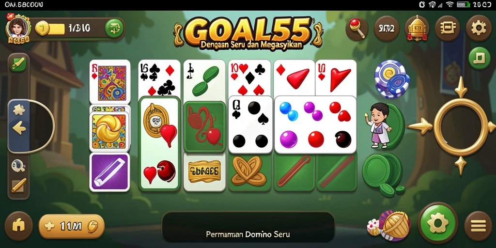 Screenshot gameplay GOAL55 menampilkan keseruan bermain Domino.