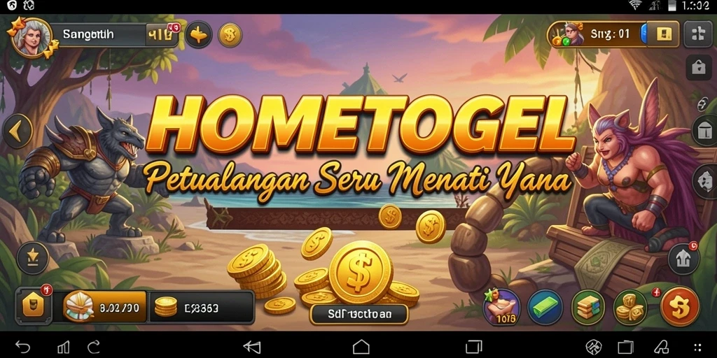Screenshot gameplay HOMETOGEL menampilkan petualangan yang mendebarkan.