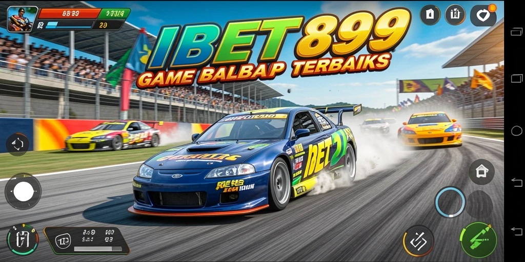 Screenshot gameplay IBET899 yang menunjukkan aksi balapan mendebarkan.