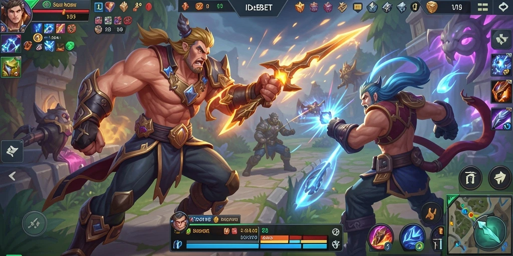 Tangkapan layar gameplay MOBA di IDEBET dengan aksi mendebarkan.