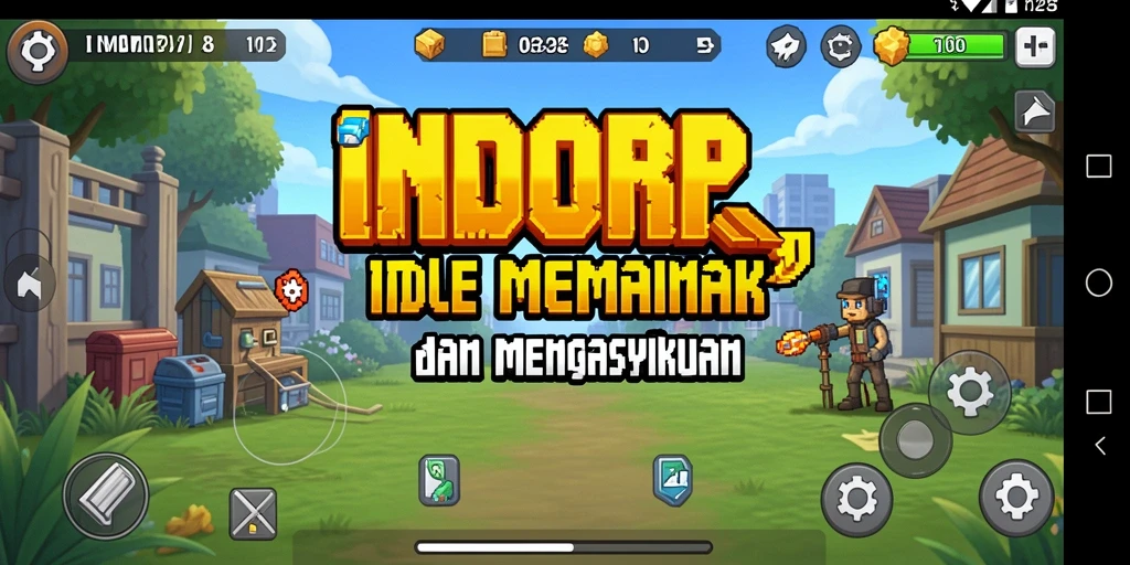 Screenshot utama INDORP menampilkan gameplay Idle yang menarik dan menyenangkan.