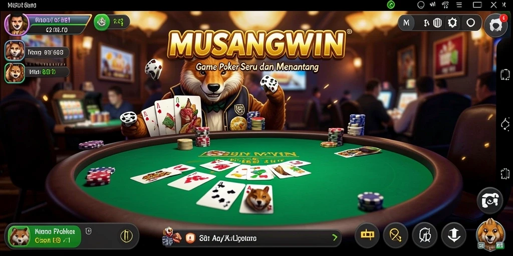 Screenshot menunjukkan tampilan gameplay Poker yang menarik dan mendebarkan.