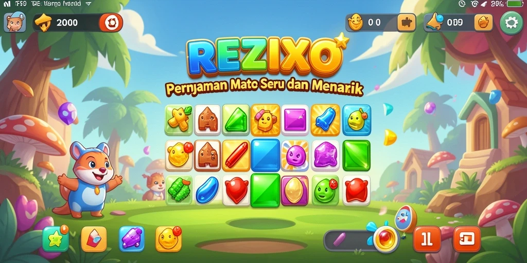 Tampilan gameplay seru REZIXO dalam Match-3.
