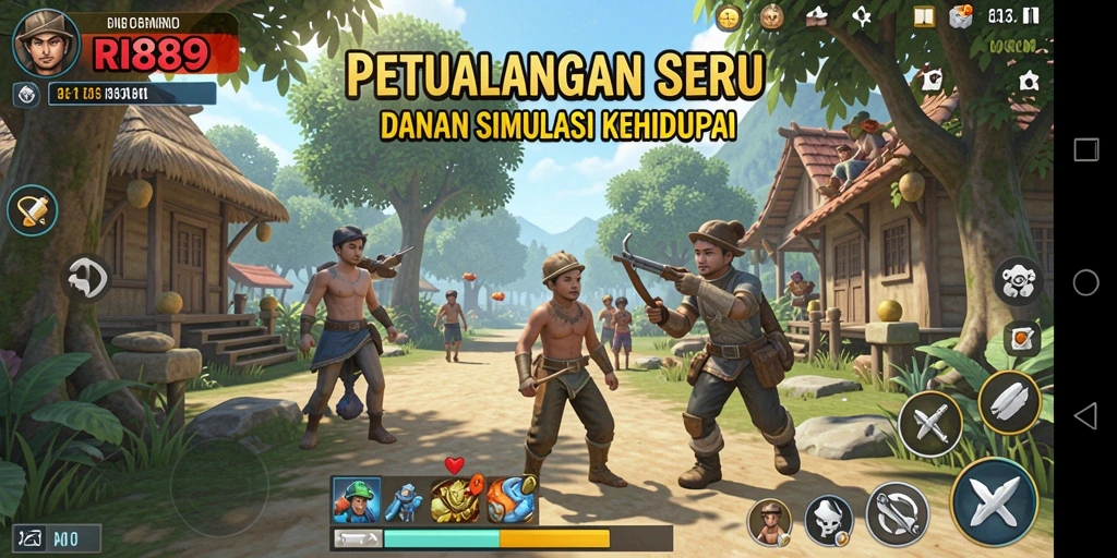 Tampilan gameplay simulation yang menarik dan interaktif dari RI889.
