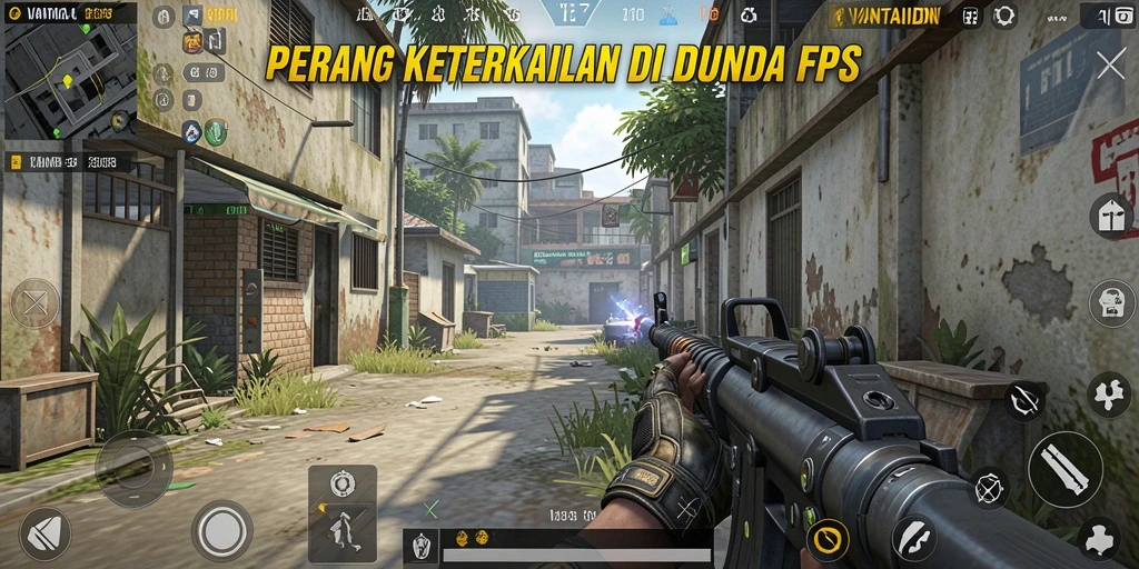 Screenshot menampilkan aksi seru dalam permainan FPS VANTAIDN.