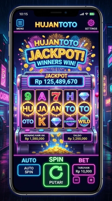 Tampilan utama aplikasi hujantoto untuk menjelajahi berbagai pilihan APK.